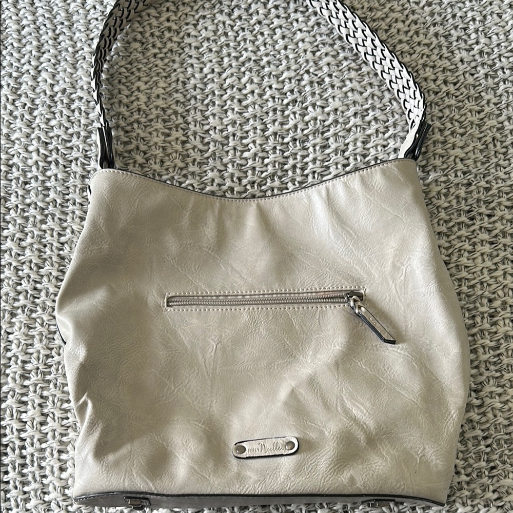 Simply Noelle Cream Shoulder Bag with Textured Strap